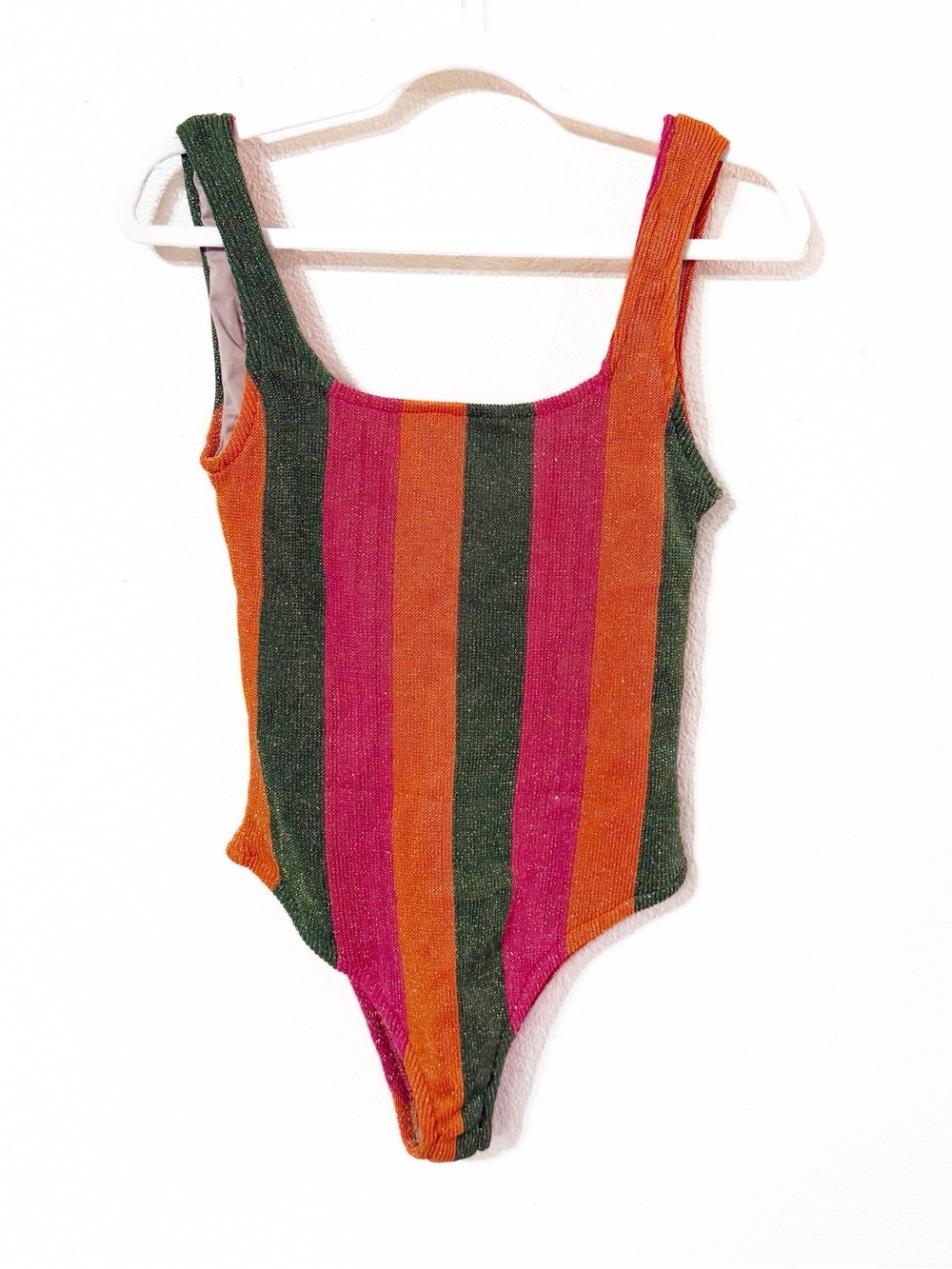 Taylor Swift Farm Rio Shimmer Striped Anti Hero Music Video Swimsuit NEW Small - Picture 6 of 10